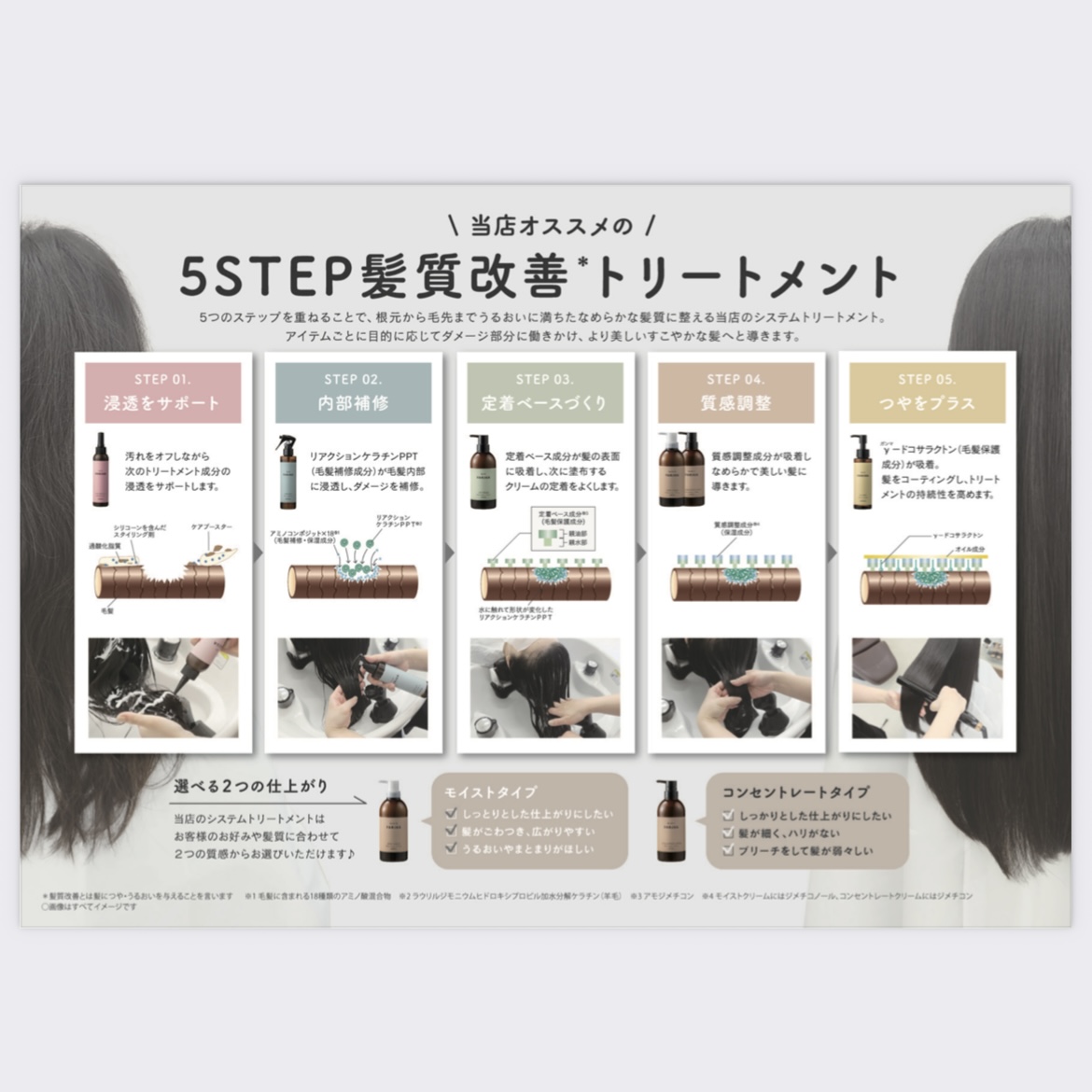 トリートメントについて（髪質改善）